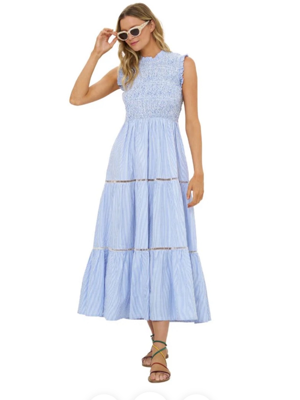 NWT Oliphant Chatham Light Blue Sleeveless Maxi Dress (Size Small) - Picture 7 of 8